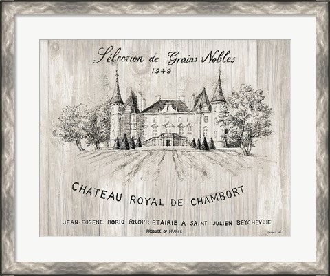 Framed Chateau Chambort on Wood Print