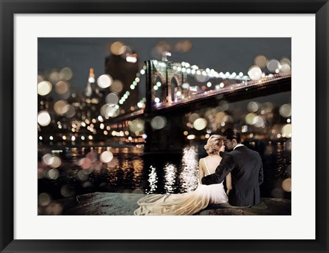 Framed Kissing in a NY Night Print