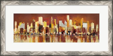 Framed Manhattan al Tramonto Print
