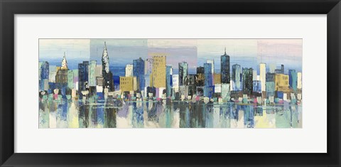 Framed Manhattan Aqua Print