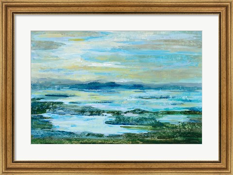 Framed Northern Lake Green Print