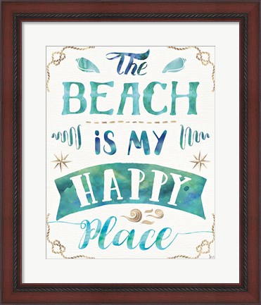 Framed Love and the Beach II Print