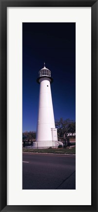 Framed Lighthouse at the roadside, Biloxi Lighthouse, Biloxi, Mississippi Print
