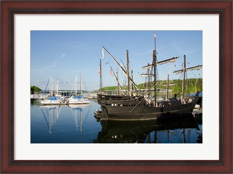 Framed Mississippi Reproductions of Columbus ships the Nina and Pinta Print