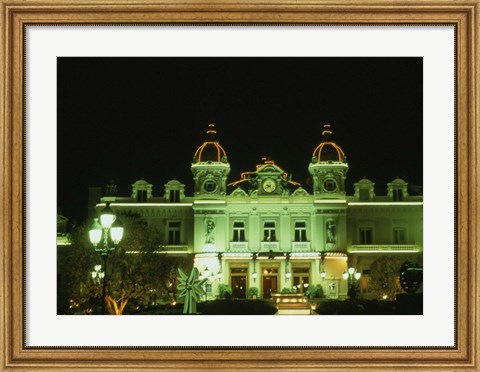 Framed Monte Carlo Casino at Night, Monaco Print
