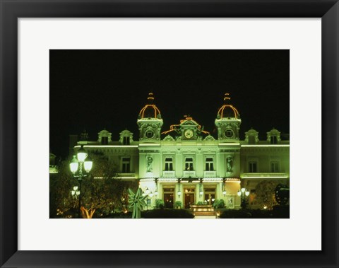 Framed Monte Carlo Casino at Night, Monaco Print