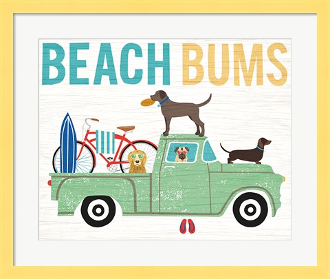 Framed Beach Bums Truck I Print