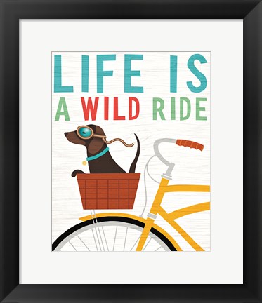 Framed Beach Bums Dachshund Bicycle I Life Print