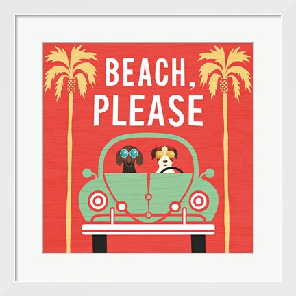 Framed Beach Bums Beetle I Square Print