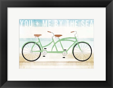Framed Beach Cruiser Tandem Print