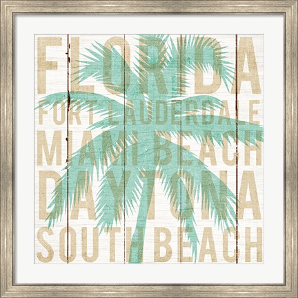 Framed Bon Voyage Florida Palm Print