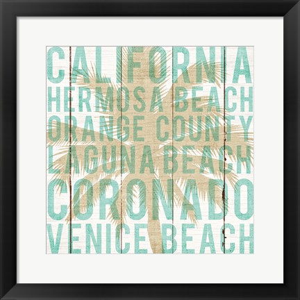 Framed Bon Voyage California Palm Print