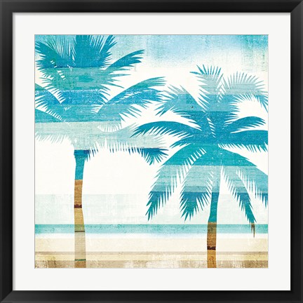Framed Beachscape Palms III Print