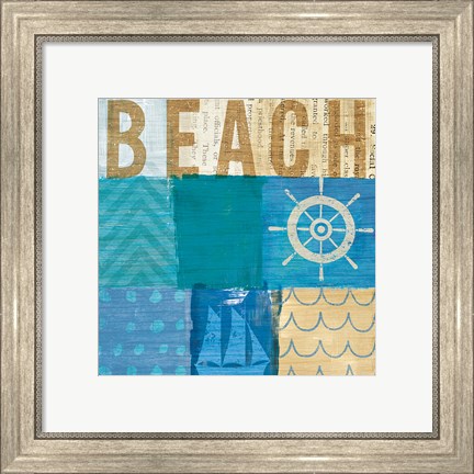 Framed Beachscape Collage IV Print