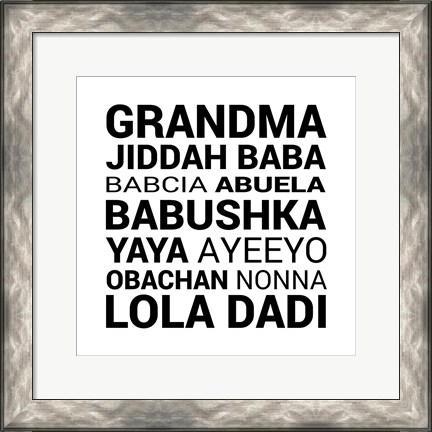 Framed Grandma Various languages Print