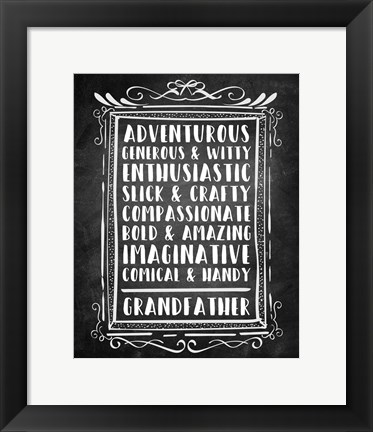 Framed Grandpa - Chalkboard Print