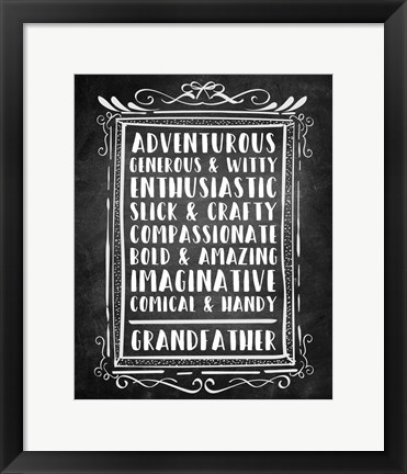Framed Grandpa - Chalkboard Print