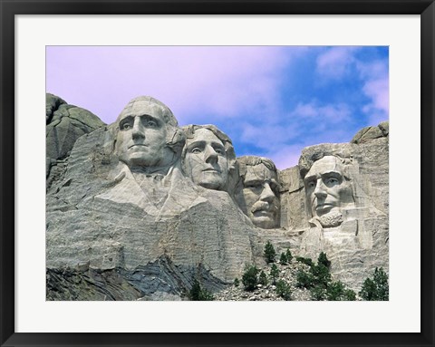 Framed View of Mount Rushmore National Monument Presidential Faces, South Dakota Print