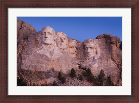 Framed Mount Rushmore National Memorial at dawn, Keystone, South Dakota Print