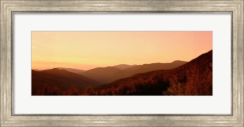 Framed Sunset over a landscape, Kancamagus Highway, New Hampshire Print