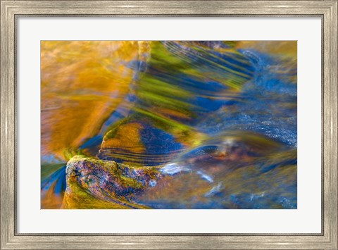 Framed Fall Reflections in Stream, White Mountain National Forest, New Hampshire Print