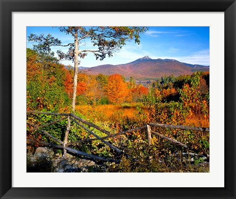 Framed Autumn landscape of Mount Chocorua, New England, New Hampshire Print