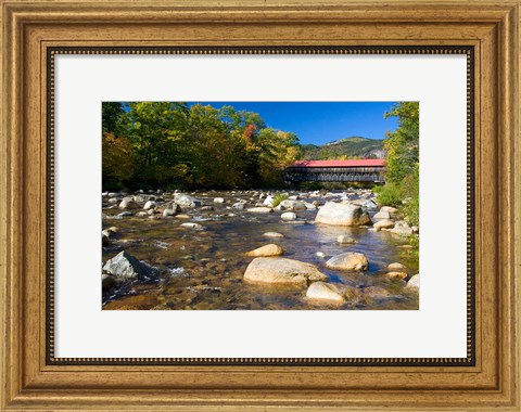 Framed Covered bridge over Swift River, New Hampshire Print