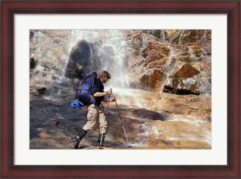 Framed Backpacking in White Mountain National Forest, Base of Arethusa Falls, New Hampshire Print