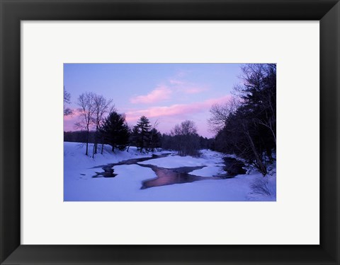 Framed Winter from Bridge on Lee-Hook Road, Wild and Scenic River, New Hampshire Print