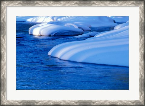 Framed Lamprey River in Winter, Wild and Scenic River, New Hampshire Print