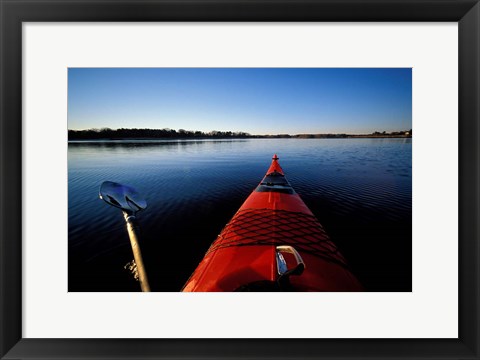 Framed Kayaking in Little Harbor, Odiorne Point State Park, New Hampshire Print