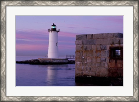 Framed Fort Constitution, State Historic Site, Portsmouth Harbor Lighthouse, New Hampshire Print