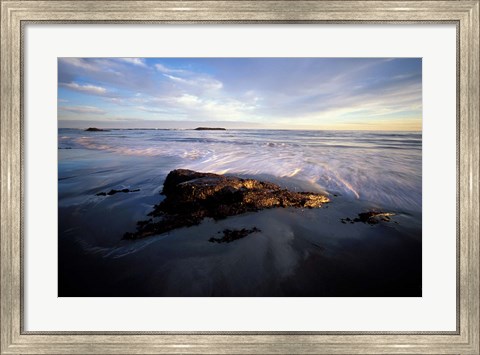 Framed Low Tide and Surf, Wallis Sands State Park, New Hampshire Print