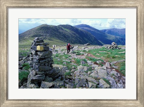 Framed Backpacking on Gulfside Trail, Appalachian Trail, Mt Washington, New Hampshire Print