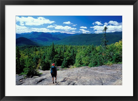 Framed Hiking on Mt Crawford, New Hampshire Print