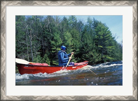 Framed Paddling on the Suncook River, Tributary to the Merrimack River, New Hampshire Print