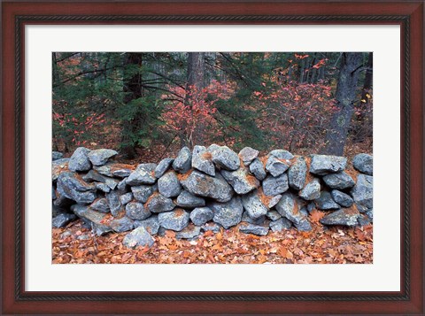 Framed Stone Wall next to Sheepboro Road, New Hampshire Print