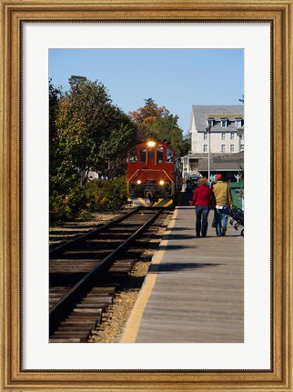 Framed Scenic railroad at Weirs Beach in Laconia, New Hampshire Print