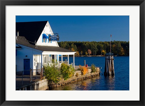 Framed Wolfeboro Dockside Grille on Lake Winnipesauke, Wolfeboro, New Hampshire Print