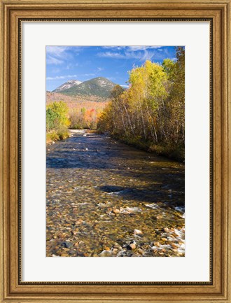 Framed Percy Peaks rise above Nash Stream, Stark, New Hampshire Print