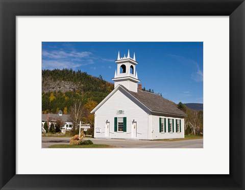 Framed Union Church, Downtown Stark, New Hampshire Print