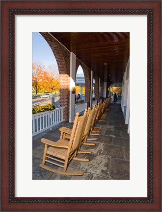 Framed Front Porch of the Hanover Inn, Dartmouth College Green, Hanover, New Hampshire Print