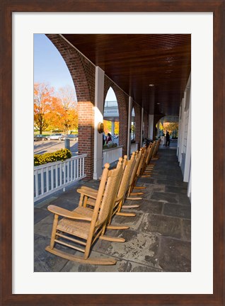 Framed Front Porch of the Hanover Inn, Dartmouth College Green, Hanover, New Hampshire Print