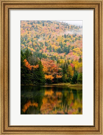 Framed Ammonoosuc Lake in fall, White Mountain National Forest, New Hampshire Print