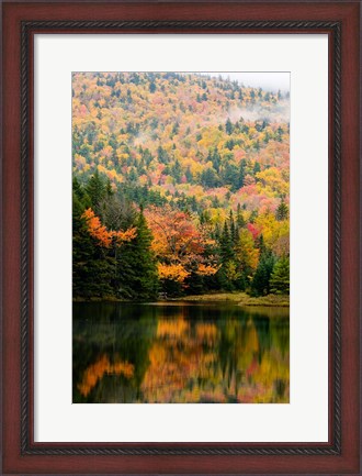Framed Ammonoosuc Lake in fall, White Mountain National Forest, New Hampshire Print