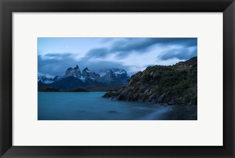 Framed Lake with Mountain, Lake Pehoe, Torres de Paine National Park, Patagonia, Chile Print