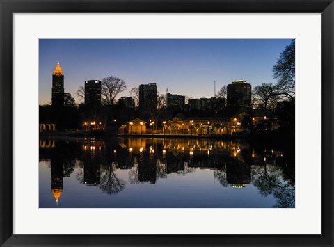 Framed Midtown Skylines and Lake, Atlanta Print