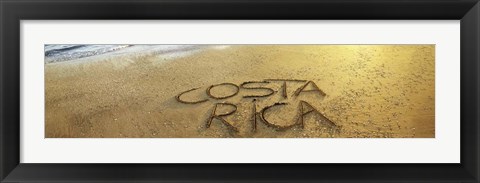 Framed Text on Sand on the Beach, Liberia, Guanacaste, Costa Rica Print