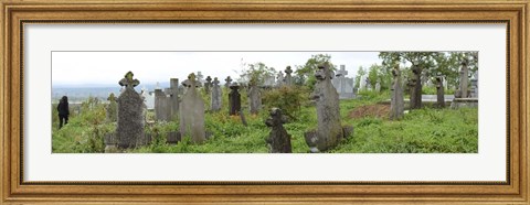 Framed View of Cemetery, Bradu, Arges County, Romania Print