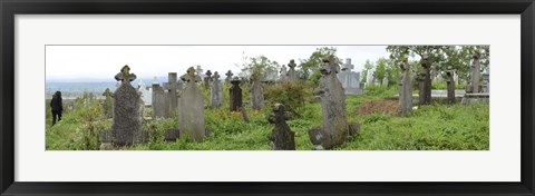 Framed View of Cemetery, Bradu, Arges County, Romania Print